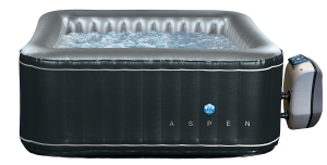 Spa Gonflable Aspen carré coloris noir - 4 Places