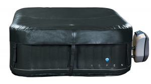Spa Gonflable Aspen carré coloris noir - 4 Places